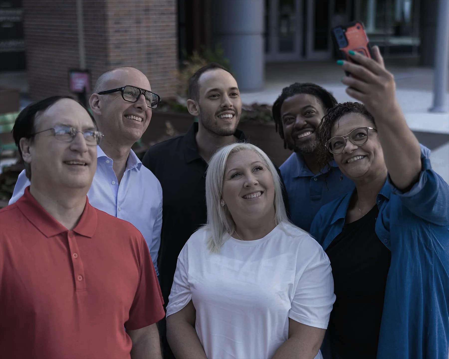 Diverse team members collaborating